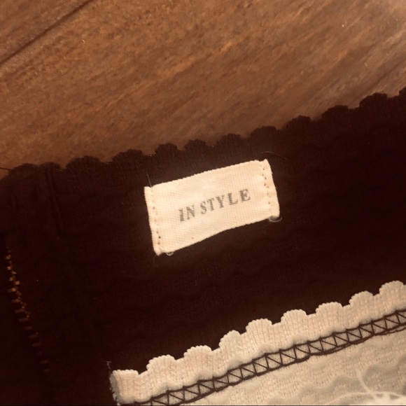 Strapless bandage dress black and cream - Picture 4 of 9